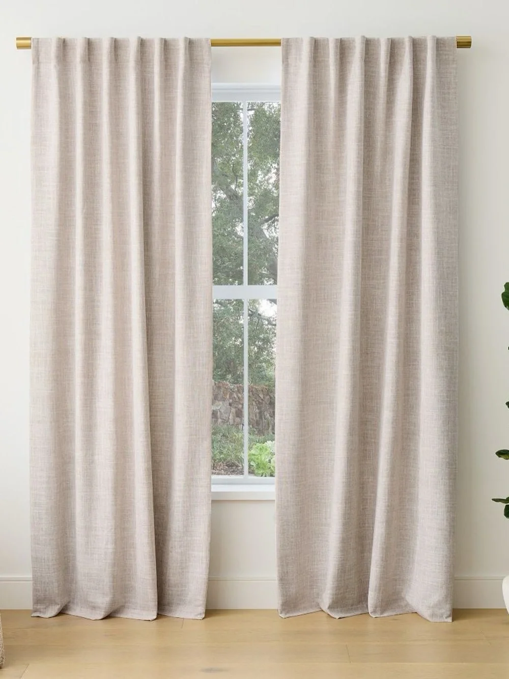 West Elm Kids Crossweave Textured Curtain Panels Stone White 48x84 in. (2-Pack)